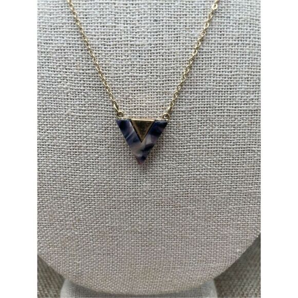 Jane Marie Designer Triangle Shape Multi Color Necklace Gold Tone Chain - Picture 3 of 9